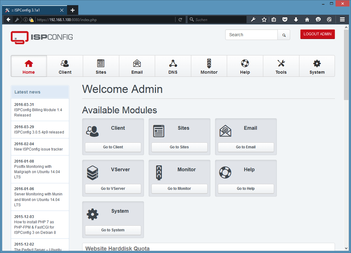 Hosting Control Panel