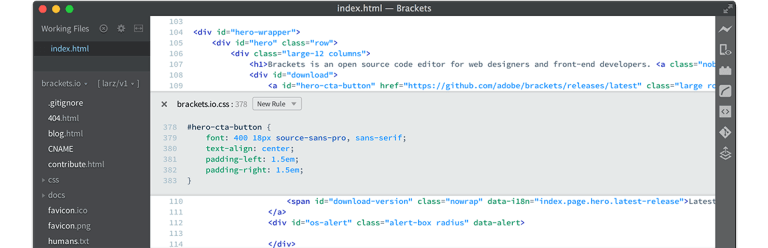 Brackets – Source Code Editor
