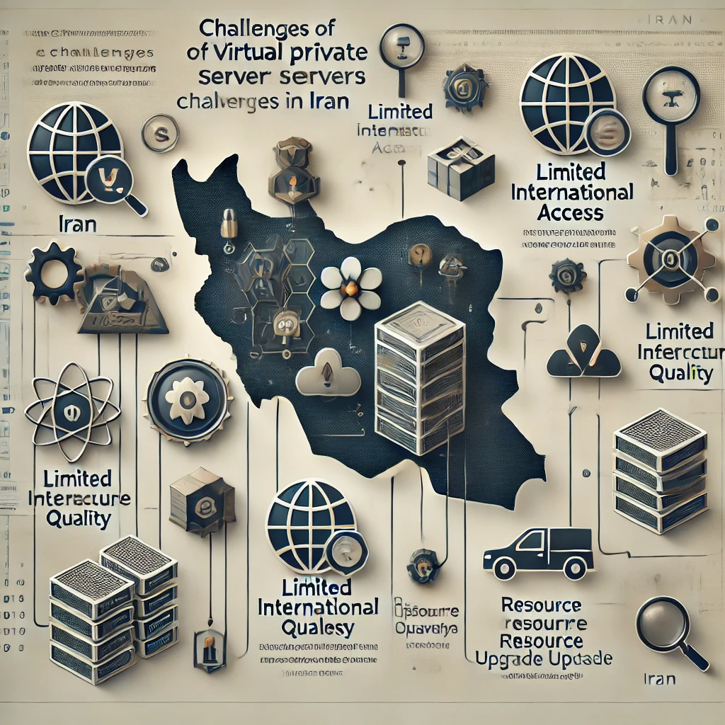 چالش‌های سرورهای مجازی ایران شامل دسترسی محدود بین‌المللی و هزینه ارتقاء.