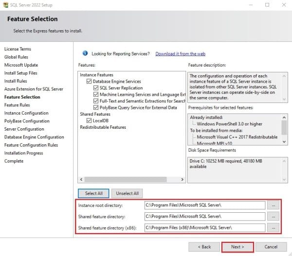 نصب SQL Server 2022 روی ویندوز سرور - پشتوار سرور