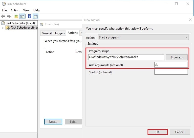 افزودن آرگومان /s به دستور shutdown.exe برای اجرای عملیات خاموش کردن سرور.