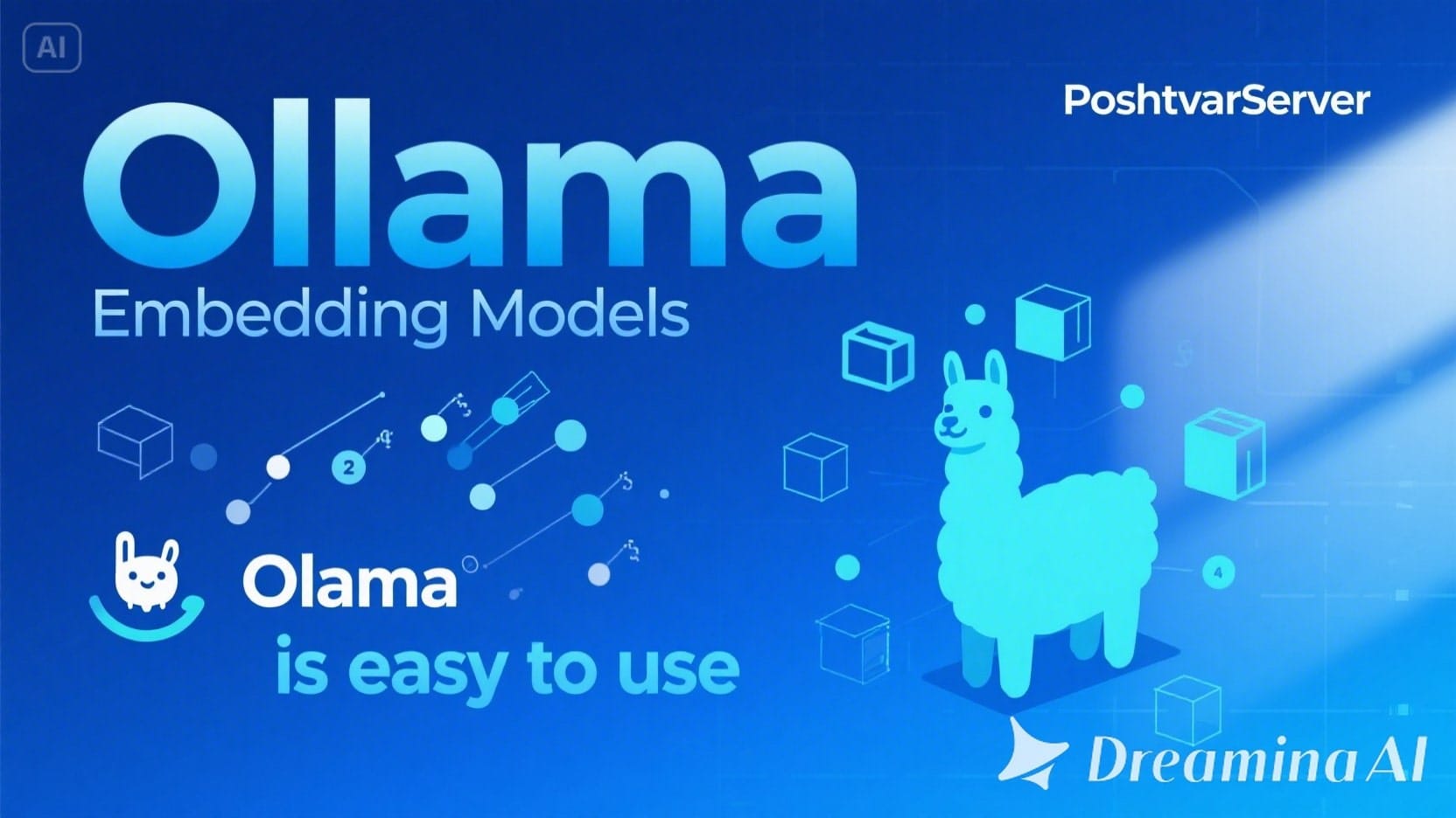 تصویر مفهومی از تبدیل متن به بردارهای عددی توسط مدل‌های جاسازی Ollama، بخشی از انواع مدل‌های Ollama و انتخاب بهترین LLM برای Ollama.