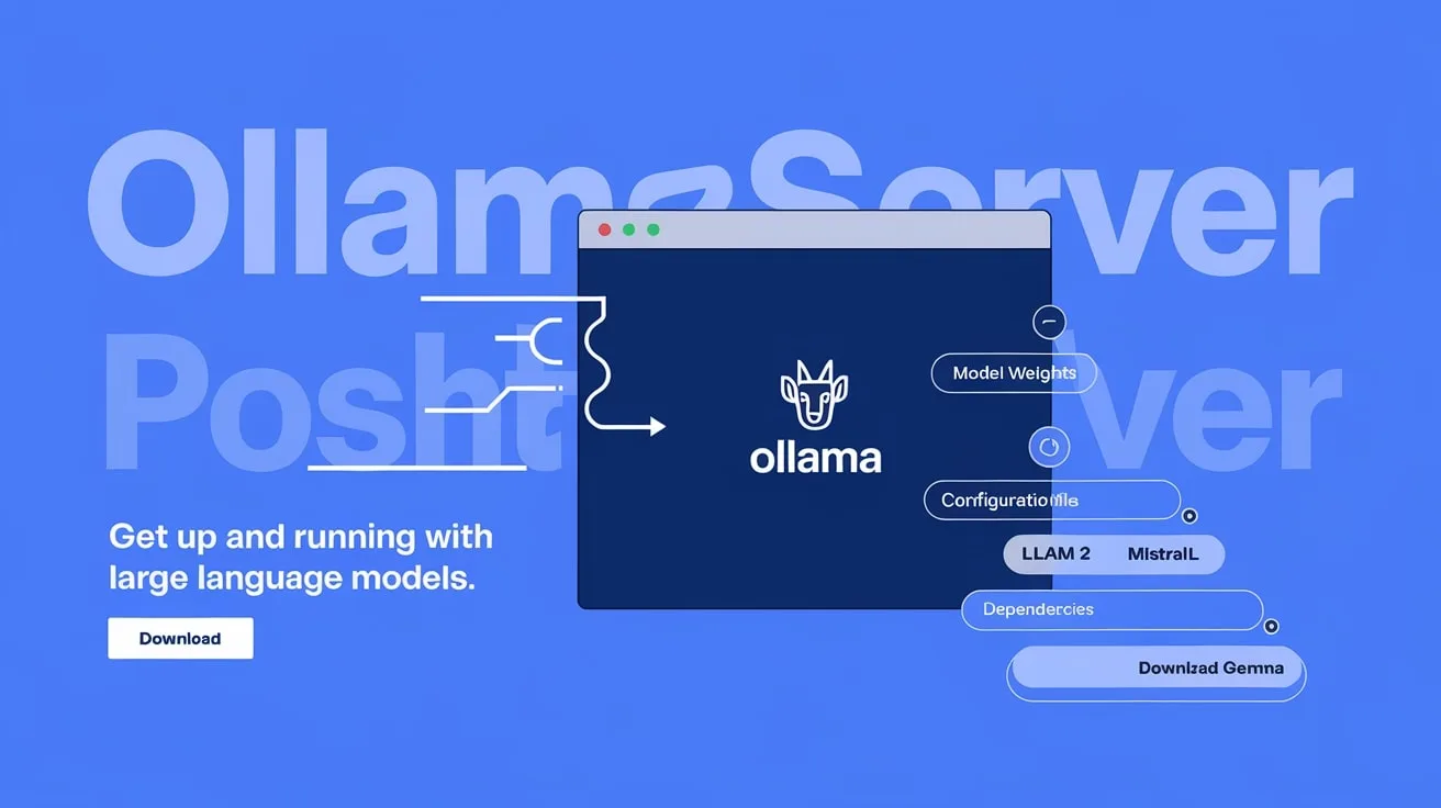 رابط کاربری Ollama برای مدیریت پیکربندی‌ها و دانلود مدل‌های LLM، بخشی از آموزش کار با Ollama محلی.