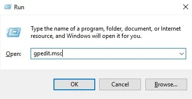 باز کردن Local Group Policy Editor با تایپ gpedit.msc در پنجره Run برای غیرفعال کردن UDP در کلاینت RDP.