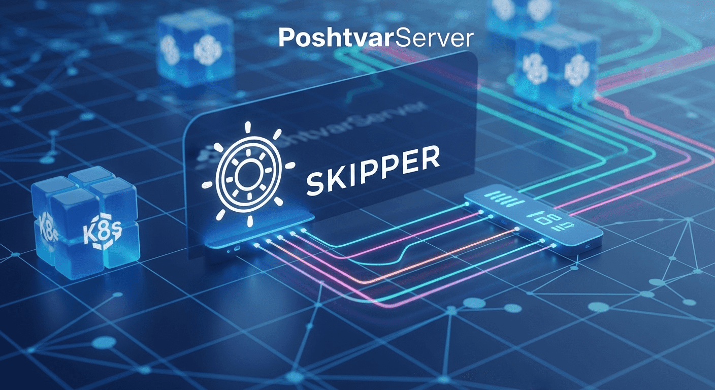 آیکون مفهومی برای Skipper، یک روتر HTTP و پراکسی معکوس متن باز برای محیطهای پویا.