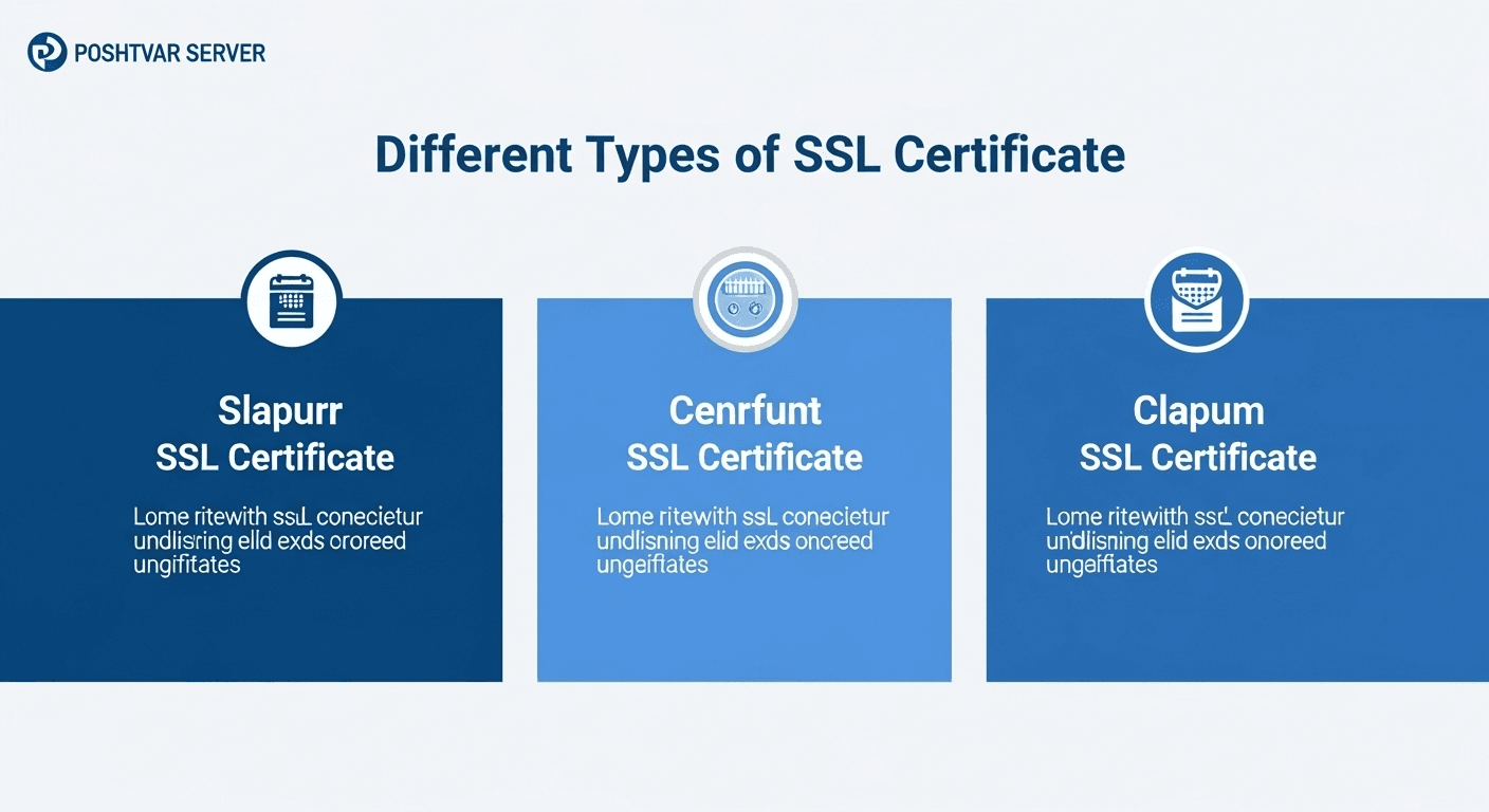 اینفوگرافیک مقایسه انواع گواهینامه SSL شامل Domain Validation (DV)، Organization Validation (OV) و Extended Validation (EV).