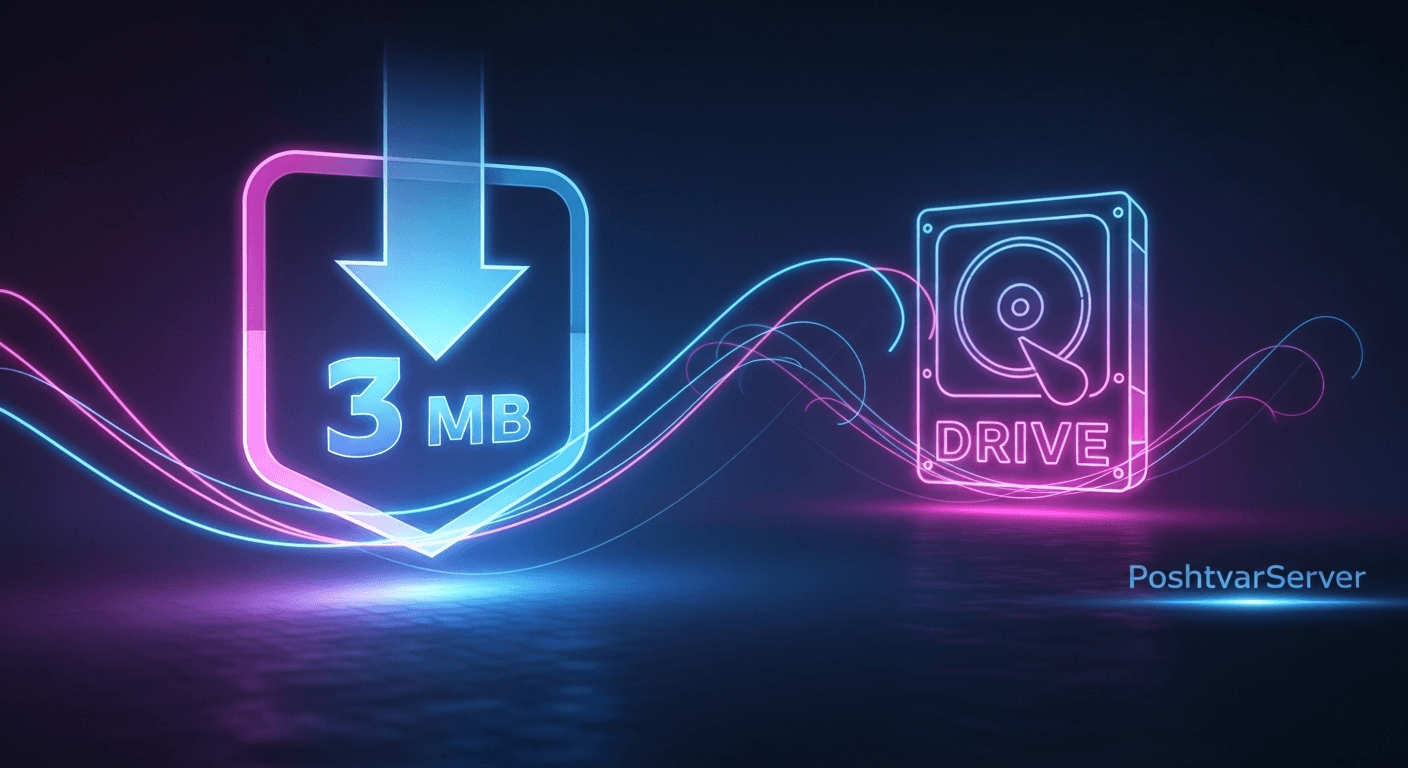 تصویر مفهومی از حجم دانلود ۳ مگابایتی AnyDesk، بخشی از مقایسه AnyDesk و RDP.