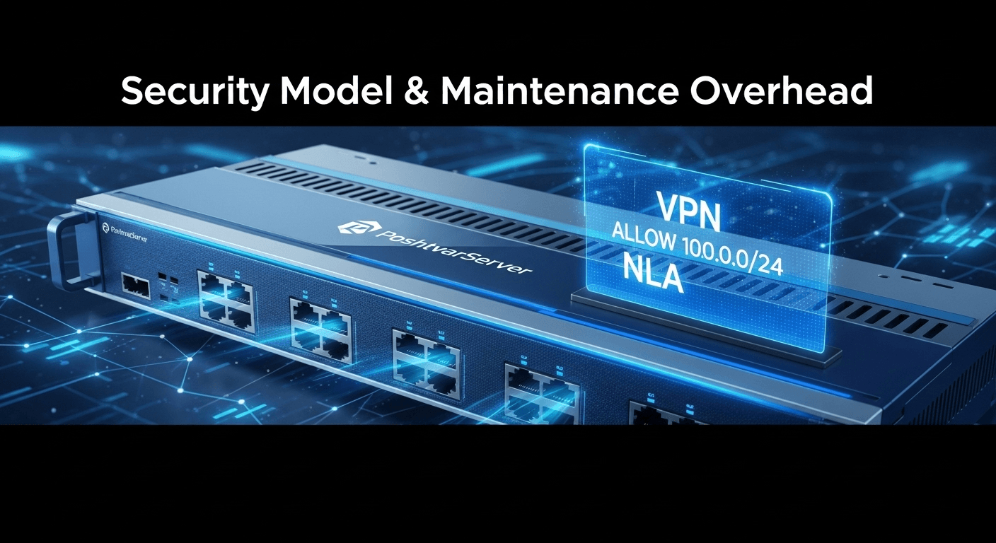 تصویر یک فایروال شبکه، نمادی از مدل امنیتی و سربار نگهداری در هاست لینوکس و ویندوز.