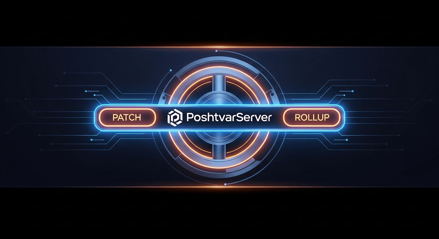 تصویر یک دستگیره امنیتی با برچسب "Patch Rollup"، نمادی از تفاوت فرآیندهای به‌روزرسانی در لینوکس و ویندوز.