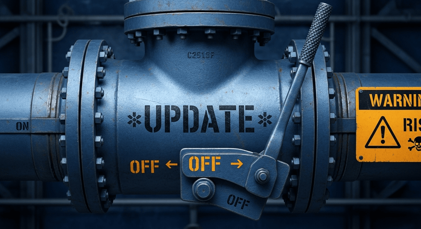 تصویر یک کلید رجیستری دیجیتال با عبارت NoAutoUpdate=1، نمادی از راهنمای Group Policy و Registry برای مدیریت بهروزرسانی ویندوز ۱۰.