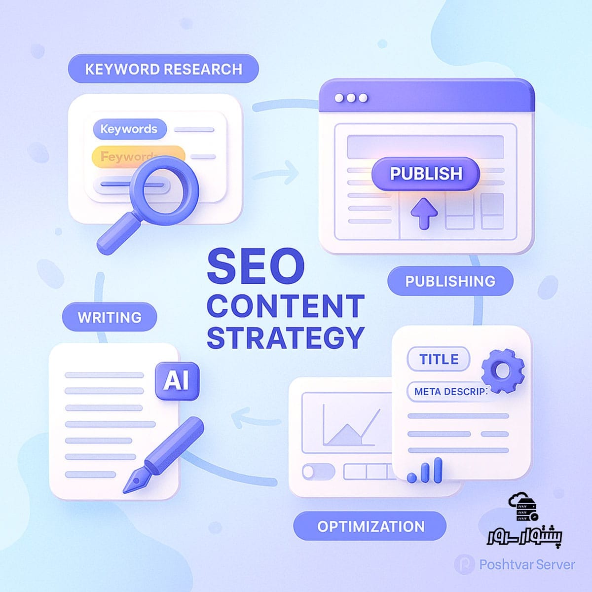 استراتژی محتوای سئو شده - Poshtvar استراتژی محتوای سئو شده برای افزایش رتبه سایت