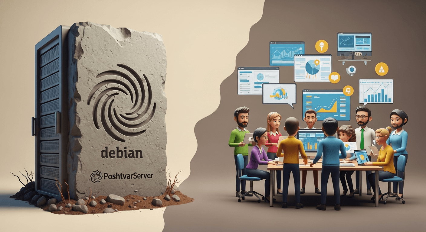 تصویر مفهومی از پایداری دبیان، یکی از گزینه‌ها برای بهترین توزیع لینوکس سرور.