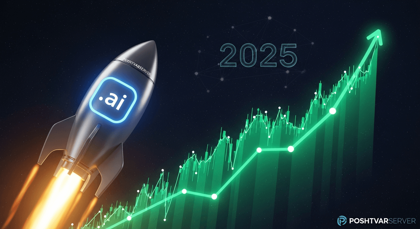 تصویر مفهومی از سودآوری سرمایه‌گذاری روی دامنه در سال ۱۴۰۴ به دلیل رشد روندهای جدید.