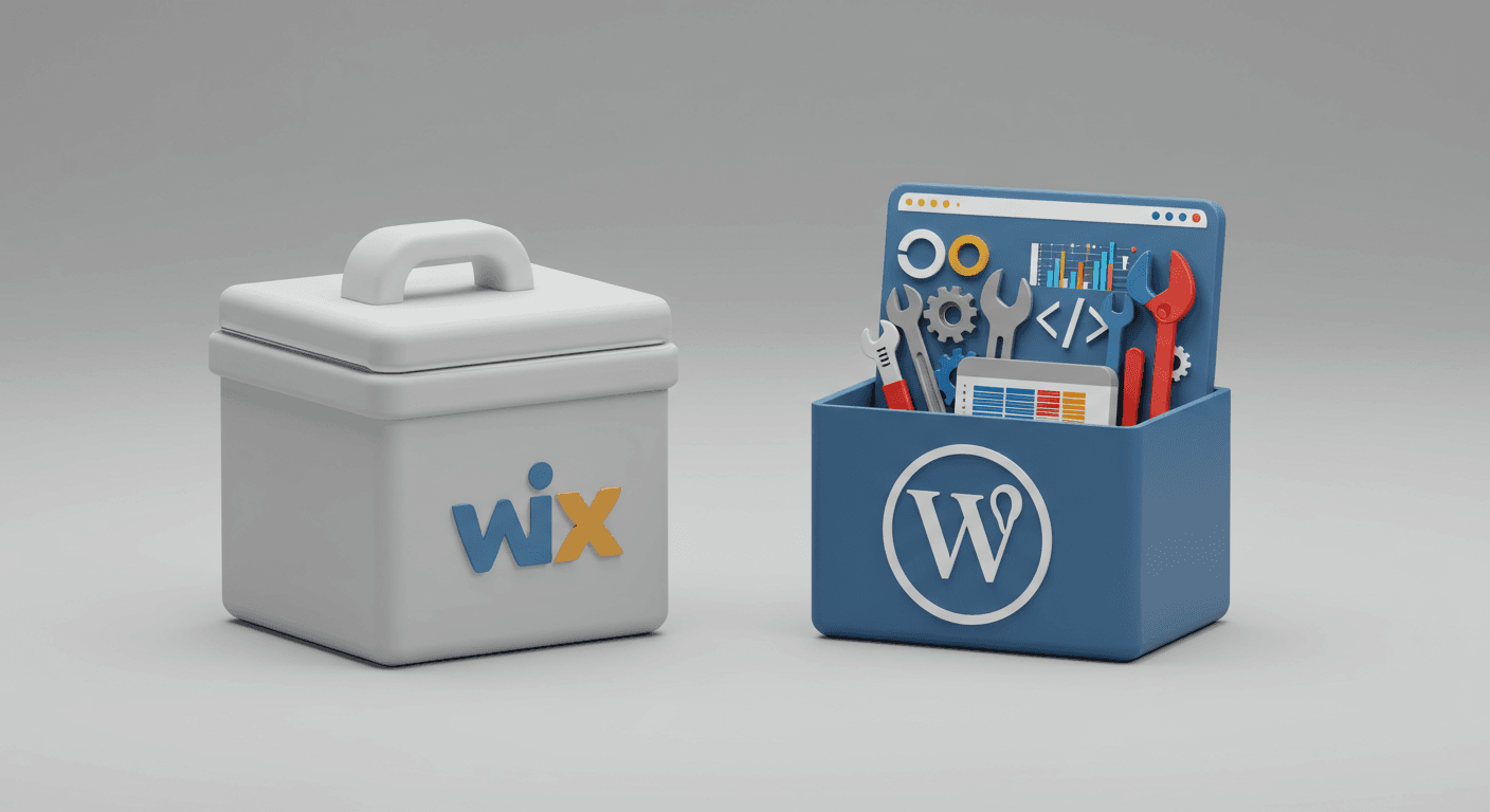 مقایسه ویکس و وردپرس به عنوان جایگزینهایی برای ساخت وبسایت، با تمرکز بر قدرت و انعطافپذیری وردپرس در مقابل محدودیت های ویکس.